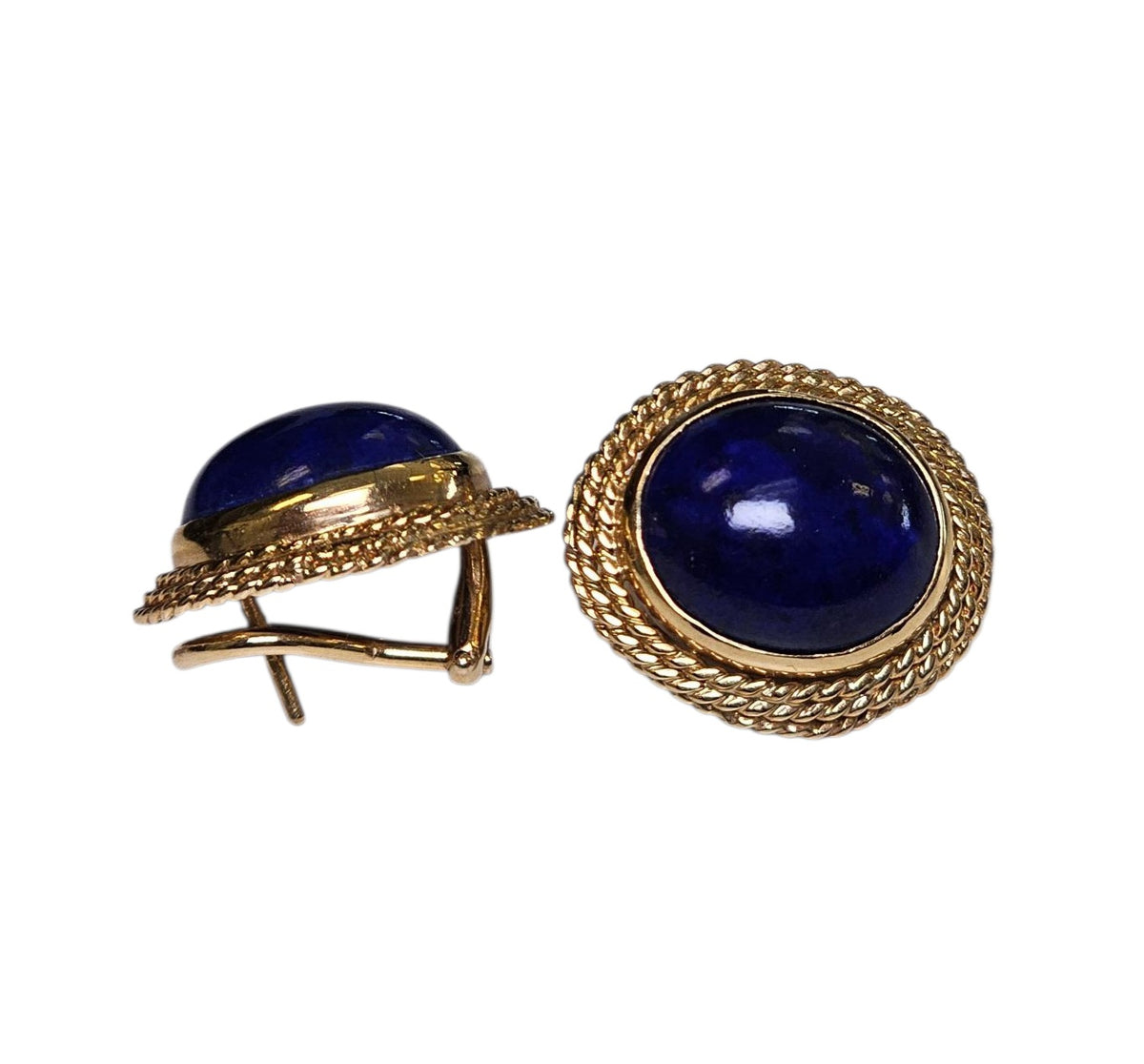 Lapis Lazuli Earrings in 14 Karat Yellow Gold