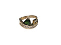 Dsavorite Garnet Diamond Ring in 14 Karat Yellow Gold