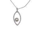 Pearl Diamond Necklace in 14 Karat White Gold