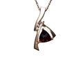 Garnet and Diamond Necklace in 14 Karat Yellow Gold