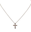 Cross Diamond Necklace in 14 Karat Yellow Gold