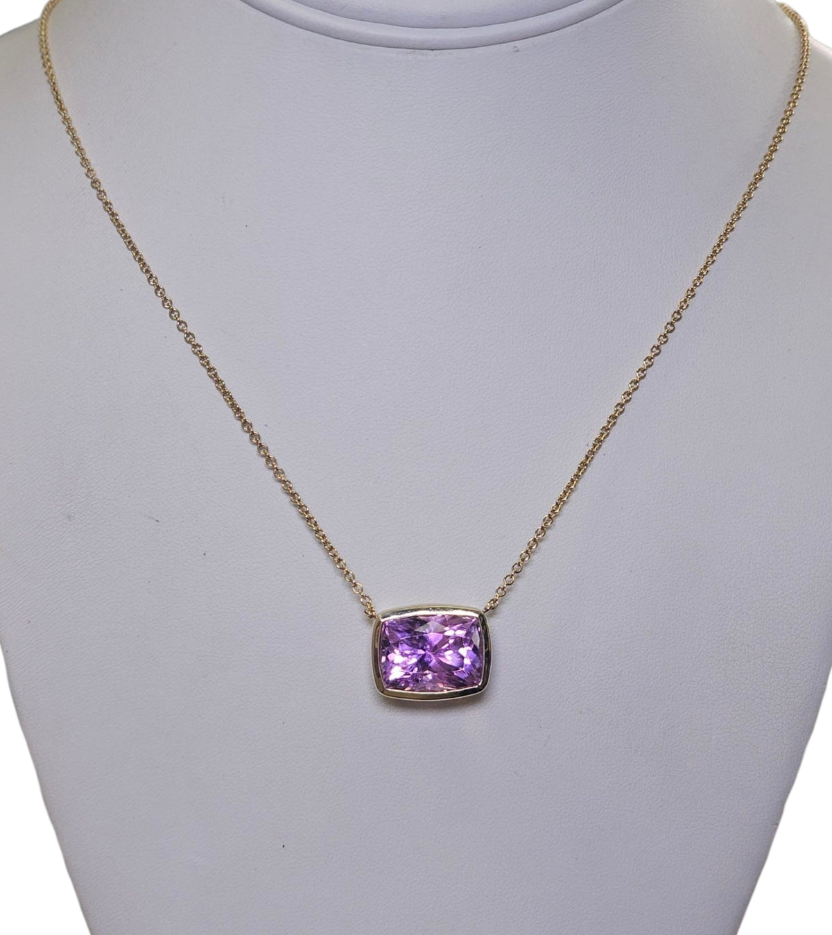 Kunzite Necklace in 14 Karat Yellow Gold