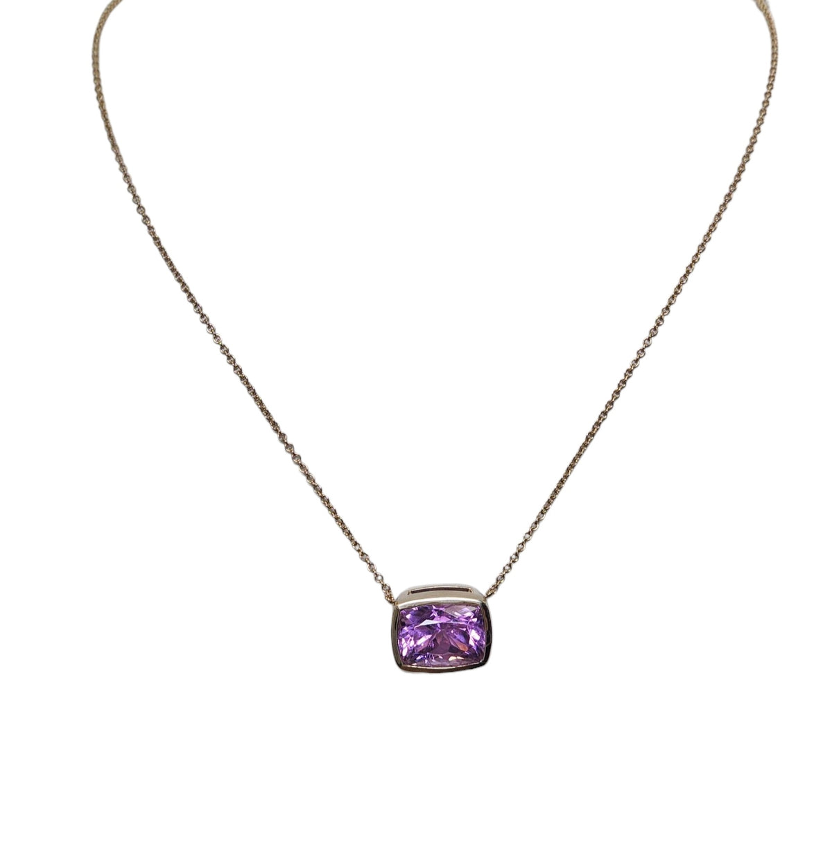 Kunzite Necklace in 14 Karat Yellow Gold