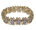Cluster Link Diamond Bracelet in 14 Karat Yellow Gold