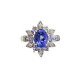 Tanzanite Diamond Ring in 14 Karat White Gold