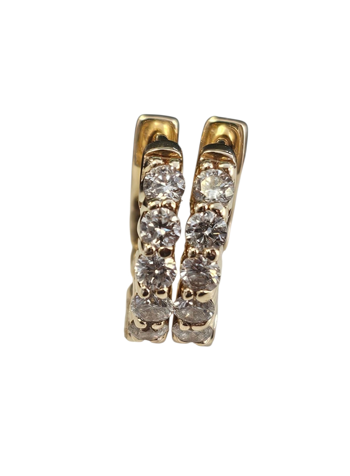 Diamond Hoop Earring in 14 Karat Yellow Gold
