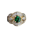 Tsavorite Garnet Diamond Ring in 18 Karat Yellow Gold