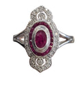 Oval Cut Ruby and Diamond Ring in 14Karat White Gold