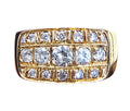 Three Row Diamond Band Ring in 14 Karat Yellow Gold