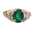 Emerald Diamond Ring in 14Karat Yellow Gold
