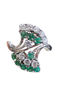 Emerald and Diamond Estate Ring in 18Karat White Gold
