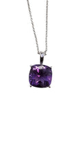 Amethyst Pendant Necklace in 14Karat White Gold