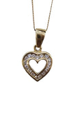 Heart Shaped Diamond Pendant Necklace in 14Karat Yellow Gold
