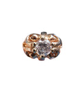 Single Diamond with Scroll Design Ring in 18 Karat Rose Gold
