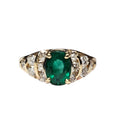 Emerald Diamond Ring in 14Karat Yellow Gold