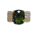 Peridot Diamond Ring in 14 Karat Yellow Gold