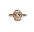 Oval Cut Diamond 1.51 Carats Center,  Ring in 14 Karat Rose Gold