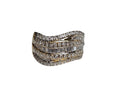 Baguette and Round Diamond Ring in 18 Karat Yellow Gold