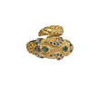 Snake with Stones in 18 Karat Yellow Gold Ring