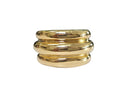 Ribbed Design Wide Ciger Band Ring in 18 Karat Yellow Gold