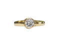 Half Bezel Center Diamond Solitaire Ring in 14Karat Yellow Gold