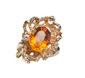 Vintage Style Citrine Ring in 14Karat Yellow Gold