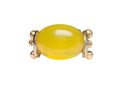 Cabochon Oval Yellow Agate Ring made in 18-Karat Yellow Gold