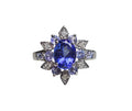 Tanzanite Diamond Ring in 14 Karat White Gold