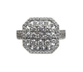 Squared Halo Diamond Ring in 14 Karat White Gold