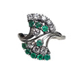 Emerald and Diamond Estate Ring in 18Karat White Gold