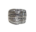 Bulky Baguette Ring in 18 Karat White Gold