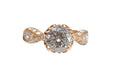 Twisted Band with Pave Diamond Ring in 18Karat Rose Gold