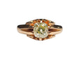 Single Diamond with Scroll Design Ring in 18 Karat Rose Gold