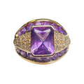 Bulky Amethyst Ring in 10 Karat Yellow gold
