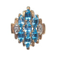 Vintage Blue Topaz Ring 10 Karat Yellow Gold