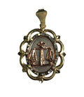 14k Tri-Color Gold Libra Zodiac Pendant