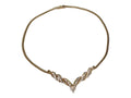 V-Shaped Twisted Design with Diamonds in 14 Karat Gold