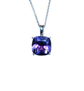 Amethyst Pendant Necklace in 14 Karat White Gold