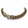 Authentic David Yurman Diamond Buckle double Wheat Necklace made in 18-karat yellow gold