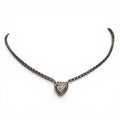 Authentic David Yurman Silver & 18K Yellow Gold Heart Necklace with Diamonds