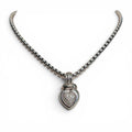 Authentic David Yurman Heart Pendant Necklace in Sterling Silver and 18 Karat Gold