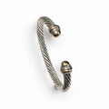 Authentic David Yurman Classic Cable 7mm  Bracelet in Sterling Silver and 14 Karat Yellow Gold
