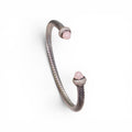 Authentic David Yurman Classic Cable Collection 5mm Bracelet with Pave Diamonds and Pink Opal