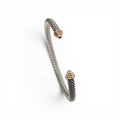 Authentic David Yurman Classic Cabel 5 mm Bracelet with 14 Karat Yellow Gold Domes