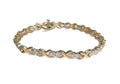 Fancy Heart Diamond Tennis Bracelet In 14Karat Two Tone Gold