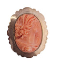 Vintage Victorian Cameo Brooch Pendant in 10 Karat Yellow Gold