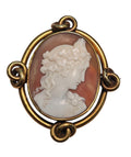 Vintage Cameo Portrait Brooch in 18 Karat Yellow Gold