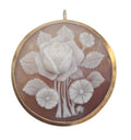 Vintage Shell Cameo with a Carved Floral Bouquet in 18 Karat Yellow Gold