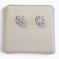 Round Brilliant Cut Lab Grown Diamond Stud Earrings 1.00 Carat in 14 Karat White Gold