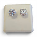 Round Brilliant Cut Lab Grown Diamond Stud Earring 2.04 Carat in 14K White Gold